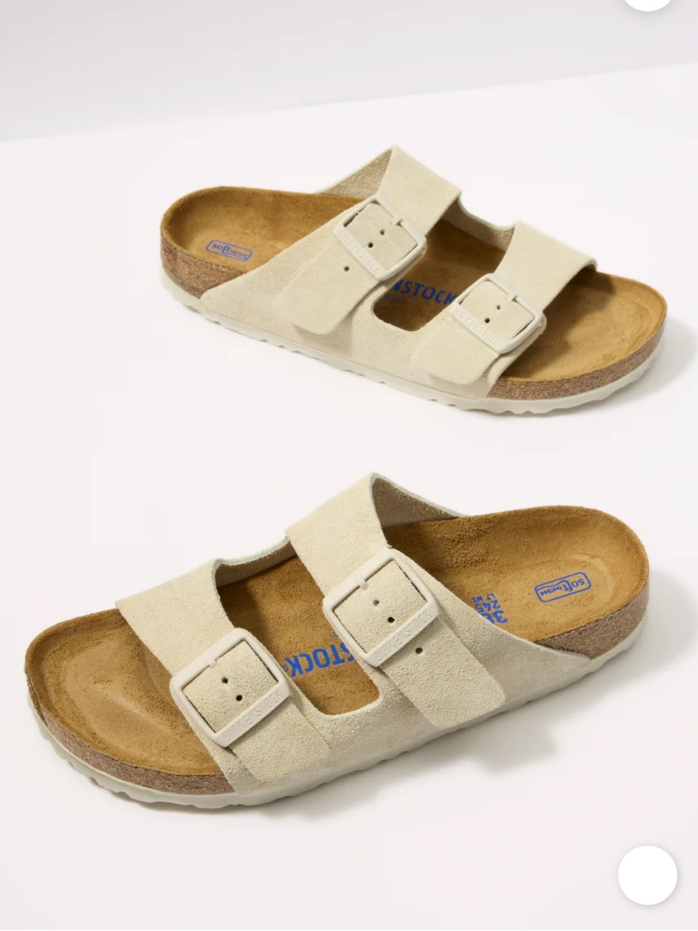 Birkenstock Arizona men size 10  Soft Footbed leather sandals  - Antique White